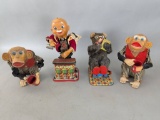 Tin Battery-Operated Japan Toys Including Monkeys Bear and Bartender