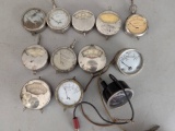 Lot 12 Assorted Vintage Voltmeter and Ammeter Gauges