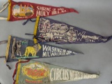 Set of Four Vintage Souvenir Felt Pennants from Wisconsin Attractions
