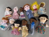 Set of 12 2001Â  PlushPups Hand Puppets Plush Dolls