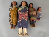 Set of Four Skookum Native American DollsÂ 