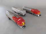 Set of Three Santa Fe Model Train Engines by Lionel. 2333-20 etc