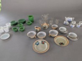 Collection of Doll or Childs Dishes with Various Designs Jadeite etc