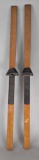 Vintage Wooden Skis with Metal Bindings from Mid-20th Century