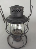 C&NW Railroad Lantern with Clear Embossed Globe Chicago & Northwestern