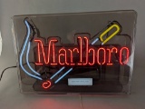 Marlboro Neon Advertising Sign with Cigarette Design