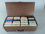 Collection of 8 Track Tapes With Leatherette Case