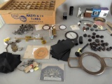 Vintage Radio and Electronics Parts Lot with Tubes Knobs and Components