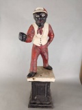 Original Antique Cast Iron Lawn Jockey 38 high