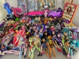 Extensive Mixed Lot of Monster High Dolls with Accessories and Vehicles