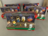 5 Peanuts Mini Figure Sets with Fold Out Christmas Play StageNew