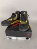 Air Jordan 4 Retro Black and Yellow with Original Box Size 13