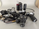 7 Film Cameras and Lenses incl Nikon Pentax Mamiya Olympus Minolta