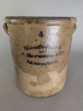 Antique Stoneware Crock by C Hermann and Co Milwaukee