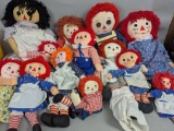 Raggedy Ann and Andy Dolls Large Lot VintageÂ 