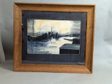Watercolor Painting by Tim Wilmot Depicting Cumberland Basin Bristol