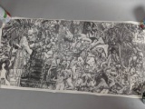 Ink Drawing by Phil Kutno with Nude Figures and Surreal Imagery