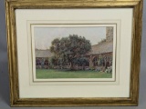 Watercolor by Ernest Arthur Rowe Depicting Cloister at New College Oxford