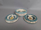 1960s Hassler Hotel Rome Art Pottery Ashtrays Set of Three