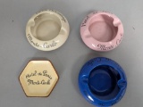4 Hotel Paris and Hermitage Ashtrays by St Uze Drome