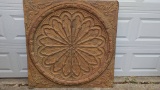 Ornate Circular Relief Panel with Floral and Scroll Details