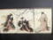 Japanese Woodblock Print Triptych by Utagawa Toyokuni III Actors 19th Century