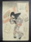Japanese Woodblock Print by Utagawa Kunisada Featuring Woman with Umbrella 19th Century