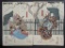 Japanese Woodblock Print by Utagawa Kuniyoshi Depicting Two Samurai 19th Century