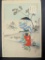 Out for a Stroll: Woman of the Meireki Era by Mizuno Toshikata Japanese Woodblock Print