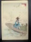Japanese Woodblock Print Snow Viewing Woman by Toshikata Mizuno