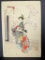 Japanese Woodblock Print High-class Courtesan and Her Maid by Mizuno Toshikata