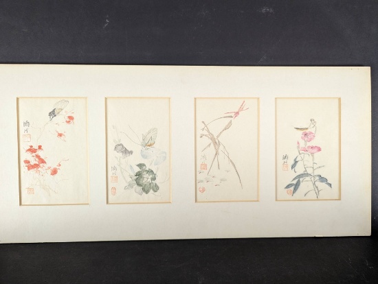 Set of 4 Yang Chi Chuang Insect Prints in Color