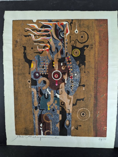 Mahaya by Tadashi Nakayama Japanese Woodblock Print 1964 Edition 46 of 50