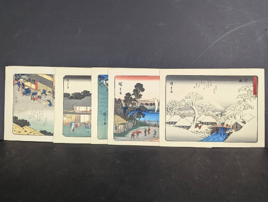 10 Japanese Woodblock Prints Reisho Tokaido by Hiroshige