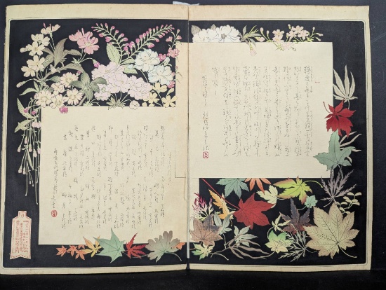 Japanese Woodblock Print Diptych from Thirty-Six Images of Beauty by Mizuno Toshikata Title Page
