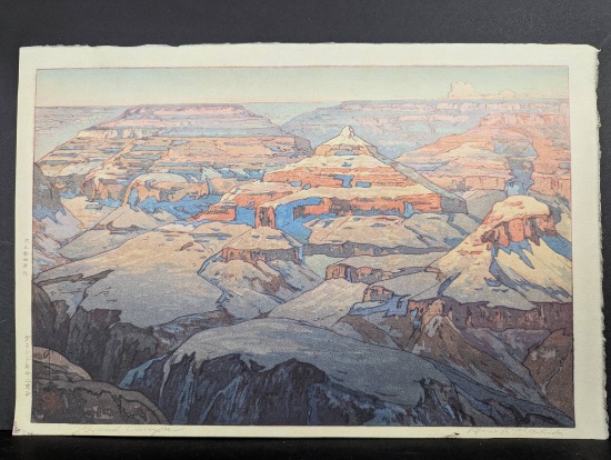 Japanese Woodblock Print Grand Canyon by Hiroshi Yoshida