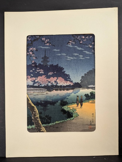 Japanese Woodblock Print Yokohama Sankei Garden by Tsuchiya Koitsu
