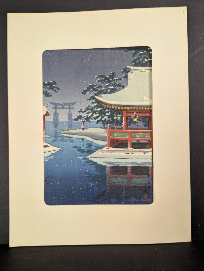 Japanese Woodblock Print Snowy Miyajima by Tsuchiya Koitsu