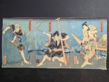 Japanese Woodblock Print by Toyokuni III TriptychÂ  Famous Thieves 19th Century