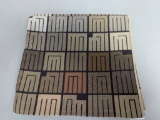 Fukuro Obi with Woven Geometric Pattern in Gold and Earth Tones