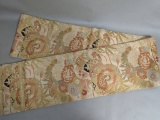 Pre World War II Japanese Silk Maru Obi with Floral and Phoenix Design