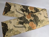Japanese Textile Obi with Crane and Floral Motif