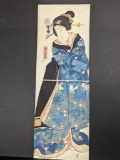 Japanese Woodblock Print by Utagawa Yoshitora of Woman in Kimono 19th Century