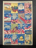 Japanese Woodblock Print Depicting Balloon Omacha-e Original 19th Century