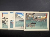 10 Japanese Woodblock Prints Reproductions by Hiroshige Featuring Reisho Tokaido