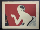 Japanese Woodblock Print Reproduction The Eyebrow Pencil by Ito Shinsui
