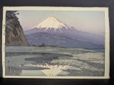 Japanese Woodblock Print Fujiyama from Okitsu by Hiroshi Yoshida 1928