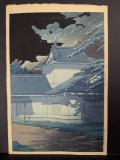 Japanese Woodblock Print Depicting Aoba Castle by Kawase Hasui