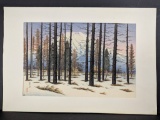 Japanese Woodblock Print Mt Fuji from Yamanaka by Ito Takashi