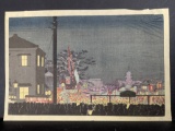 Japanese Woodblock Print by Kobayashi Kiyochika Depicting Year-End Market